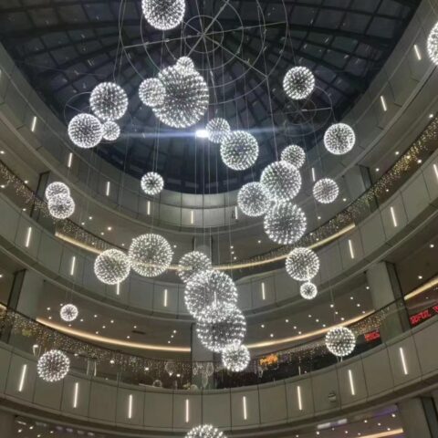 Dutti LED Modern Non-standard Chandelier Spherical Ceiling Pendant lighting OEM custom for Shopping Mall