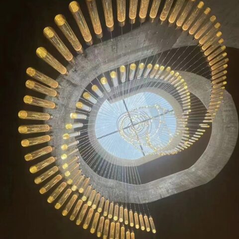 Dutti LED Non-standard Chandelier Brass Crystal Modern Ceiling Pendant Lighting OEM custom for Staircase