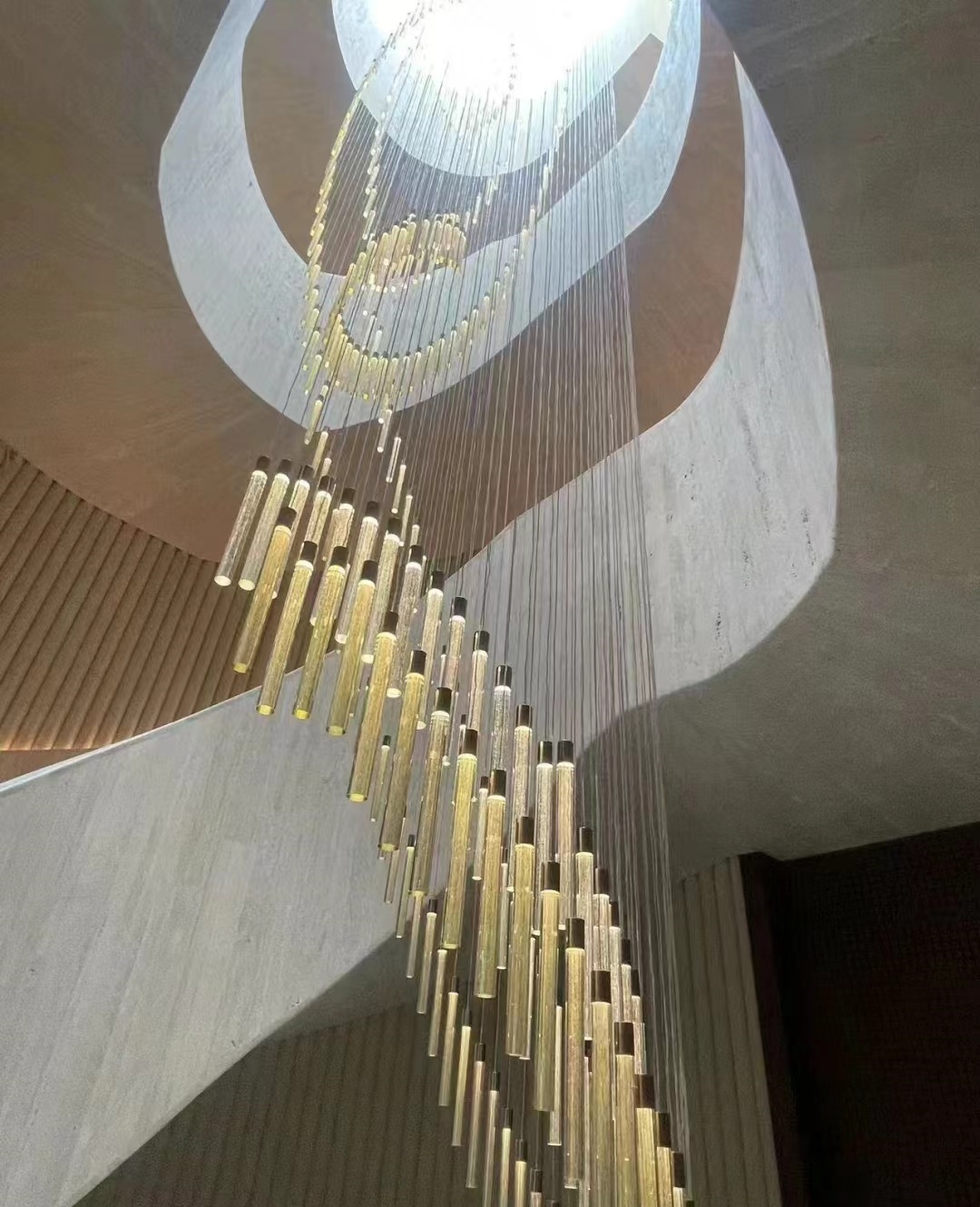 Dutti LED Non-standard Chandelier Brass Crystal Modern Ceiling Pendant Lighting OEM custom for Staircase 