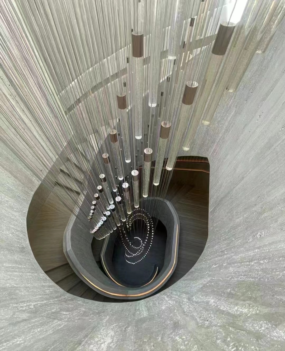 Dutti LED Non-standard Chandelier Brass Crystal Modern Ceiling Pendant Lighting OEM custom for Staircase 