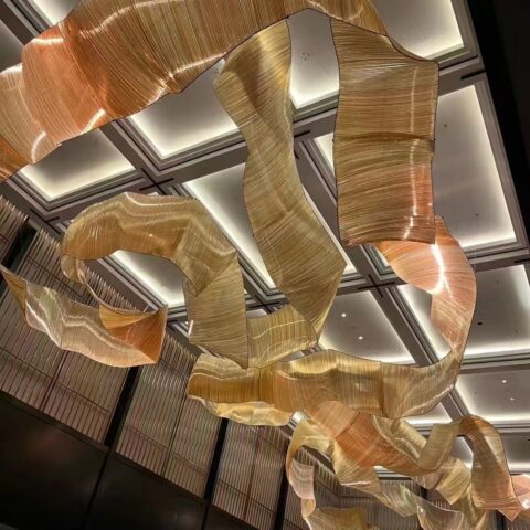 Dutti LED Non-standard Chandelier Modern Colorful Acrylic Ceiling Pendant Lighting OEM custom for Banquet Hall