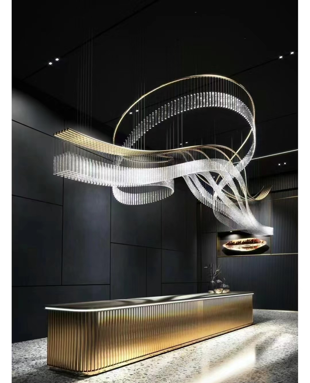 Dutti LED Non-standard Large long Modern LED Chandelier for Hotel Lobby