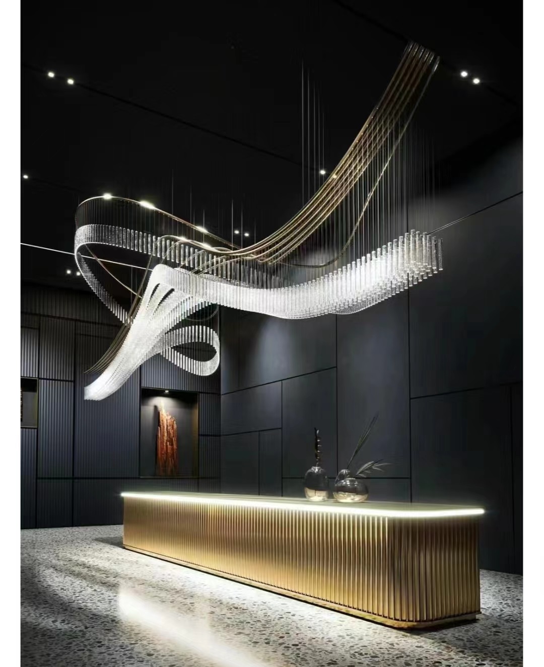 Dutti LED Non-standard Large long Modern LED Chandelier for Hotel Lobby