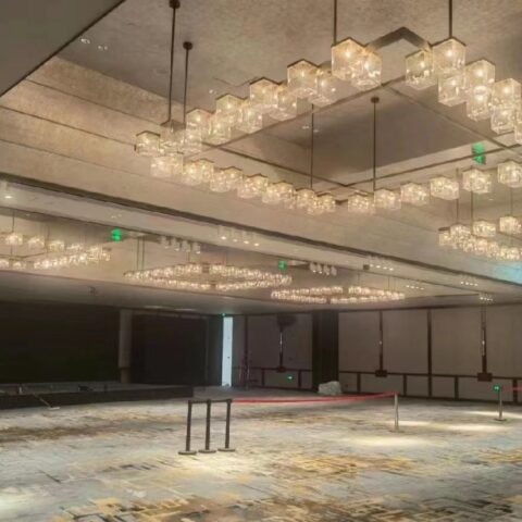 Dutti LED Non-standard Modern Chandelier Bronze Crystal Pendant Ceiling lighting OEM custom for Banquet Hall