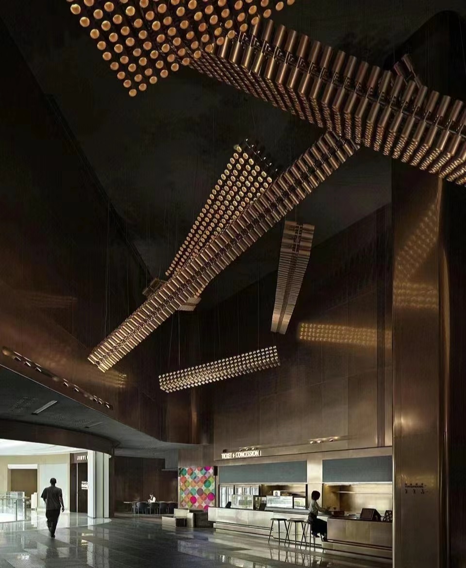 Dutti LED Non-standard Modern Chandelier Copper plating Pendant Ceiling lighting OEM custom for Private clubs 