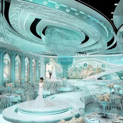 Dutti LED Non-standard Modern Chandelier Large Crystal Ceiling Pendant Lighting OEM ODM for Wedding Ballroom