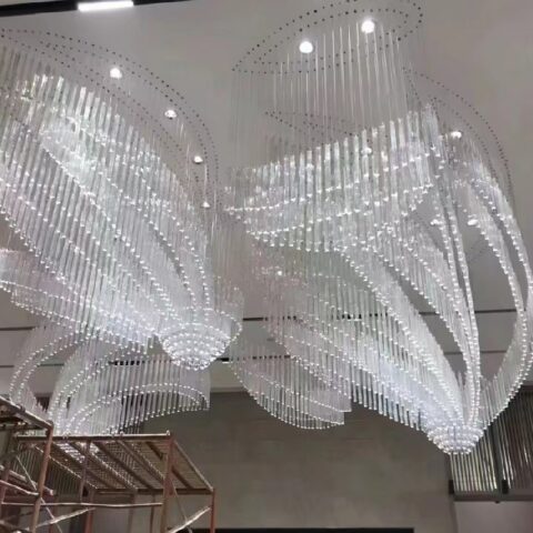 Dutti LED Non-standard Modern Chandelier Large Crystal Ceiling Pendant Lighting OEM custom for Ballroom