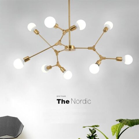Dutti D0022 LED Pendant Light Magic bean creative living room Contemporary lighting luxury minimalist restaurant Designer art personality golden branch molecular bedroom den luminaire gold plating electrophoresis gold brushed nickel 9 head