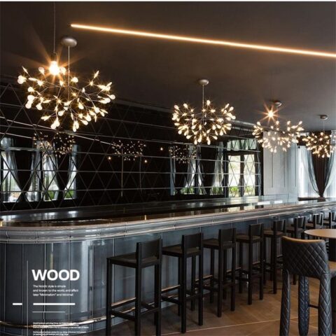 Dutti D0007 LED Pendant Light Nordic modern rustic minimalist creative led living room chandelier art personality villa restaurant bedroom chandelier firefly lamp tree branches lighting 50cm 9 head