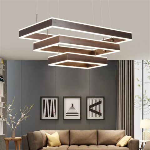 Dutti D0006 LED chandelier restaurant creative postmodern atmospheric living room chandelier minimalist bedroom lamp hall rectangular office double medium 80 60CM