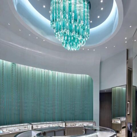 Elevating Jewelry Store Ambiance with Dutti LED Non-standard Modern Chandelier Crystal pendant ceiling lighting