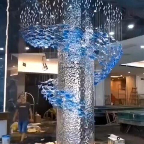 Non-standard Large long Modern LED Chandelier for hotel lobby