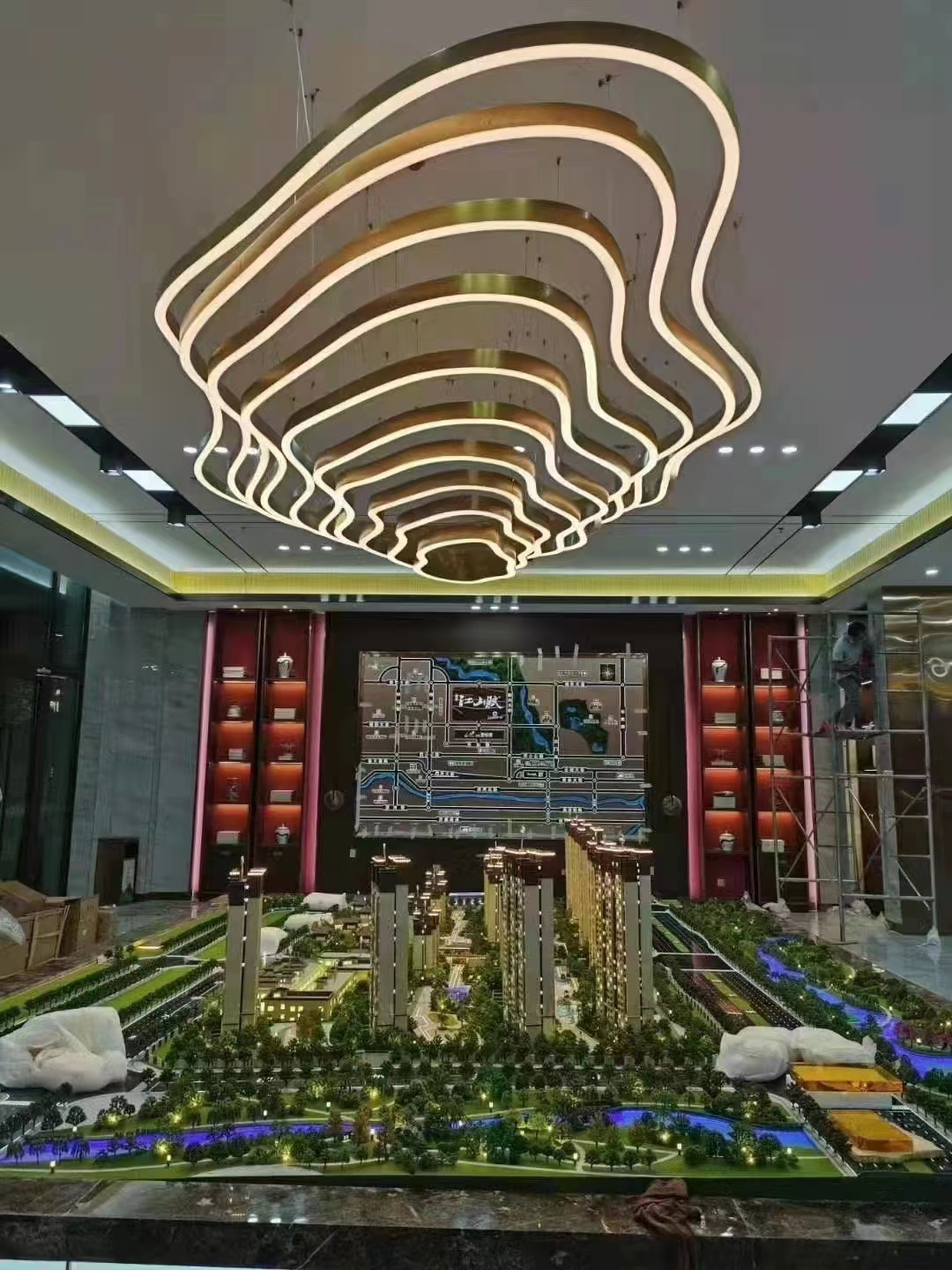 Dutti Non-standard wave modern LED Chandelier Ceiling Lighting customization for Exhibition Hall